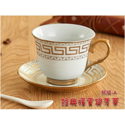 (含運/台灣現貨)☕️歐式陶瓷下午茶咖啡杯- 7件組(2杯+2匙+2盤+架檯)贈圓桌墊
